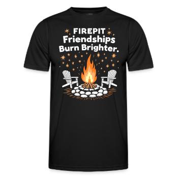 Feuerstellen-hinterhof-zusammenkünfte Im - Männer Funktions-T-Shirt - Schwarz - Vorne - AI Model Male 178 dark (178cm)