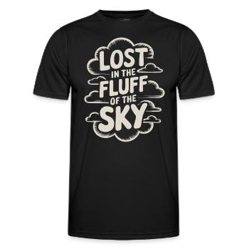 Cloud View, Relaxing Sky, Dreamy - Men's Functional T-Shirt - black - Front - AI Model Male 178 dark (178cm)