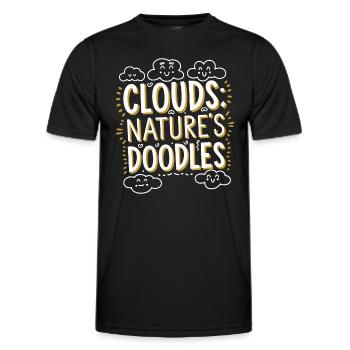 Cloudy view, Relaxing sky, Dreamy - Men's Functional T-Shirt - black - Front - AI Model Male 178 dark (178cm)