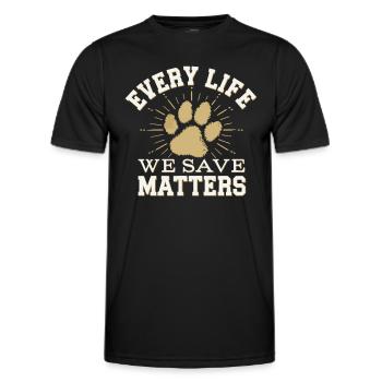 Freiwillige Tierrettung Animal Shelter Heroes - Men's Functional T-Shirt - black - Front - AI Model Male 178 dark (178cm)