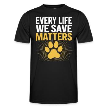 Freiwillige Tierrettung Animal Shelter Heroes - Men's Functional T-Shirt - black - Front - AI Model Male 178 dark (178cm)
