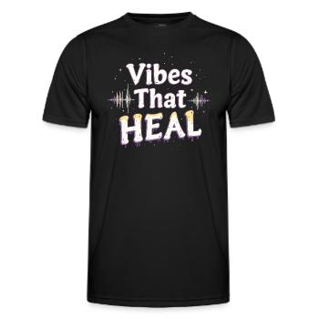 Musicothérapie, Guérison émotionnelle, Relaxation - T-shirt sport Homme - noir - Devant - AI Model Male 178 dark (178cm)