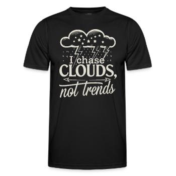 Whimsical Weather Patterns, Whimsical Clouds, Funny - Men's Functional T-Shirt - black - Front - AI Model Male 178 dark (178cm)