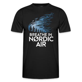 Skandinavische Ästhetik, Nordischer - Männer Funktions-T-Shirt - Schwarz - Vorne - AI Model Male 178 dark (178cm)