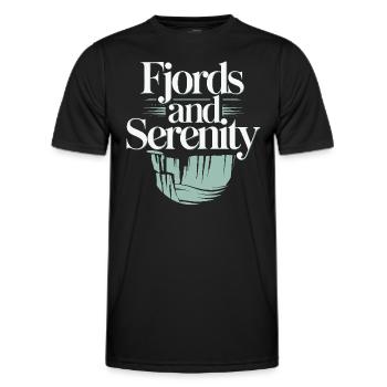 Skandinavische Ästhetik, Nordischer - Männer Funktions-T-Shirt - Schwarz - Vorne - AI Model Male 178 dark (178cm)