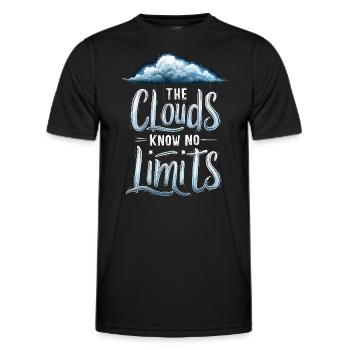 Cloudy view, Relaxing sky, Dreamy - Men's Functional T-Shirt - black - Front - AI Model Male 178 dark (178cm)
