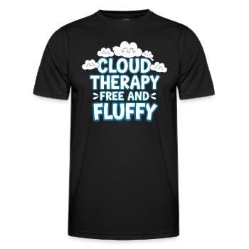 Cloudy view, Relaxing sky, Dreamy - Men's Functional T-Shirt - black - Front - AI Model Male 178 dark (178cm)