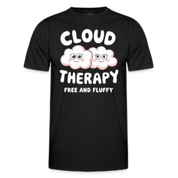 Cloudy view, Relaxing sky, Dreamy - Men's Functional T-Shirt - black - Front - AI Model Male 178 dark (178cm)