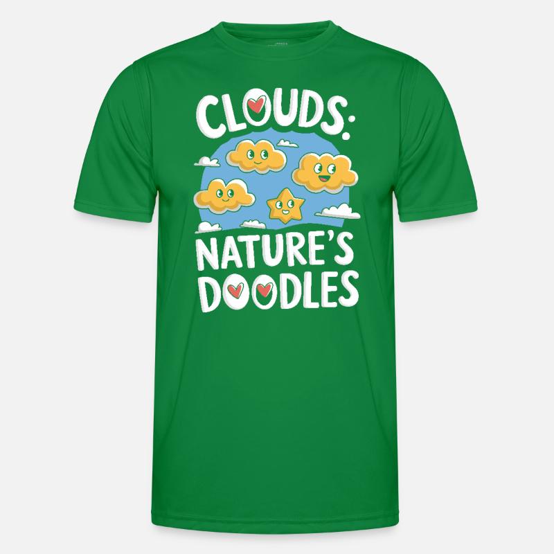 Cloudy view, Relaxing sky, Dreamy Men's Functional T-Shirt