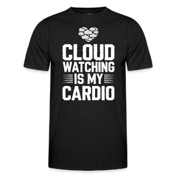 Cloudy view, Relaxing sky, Dreamy - Men's Functional T-Shirt - black - Front - AI Model Male 178 dark (178cm)