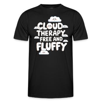 Cloudy view, Relaxing sky, Dreamy - Men's Functional T-Shirt - black - Front - AI Model Male 178 dark (178cm)