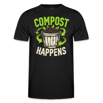 Adeptes du compostage Jardinage durable - T-shirt sport Homme - noir - Devant - AI Model Male 178 dark (178cm)