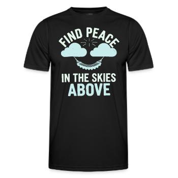 Cloudy view, Relaxing sky, Dreamy - Men's Functional T-Shirt - black - Front - AI Model Male 178 dark (178cm)