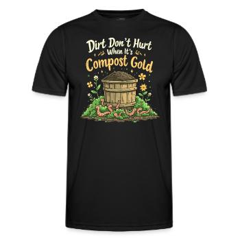 Adeptes du compostage Jardinage durable - T-shirt sport Homme - noir - Devant - AI Model Male 178 dark (178cm)