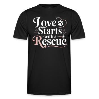 Freiwillige Tierrettung Animal Shelter Heroes - Men's Functional T-Shirt - black - Front - AI Model Male 178 dark (178cm)