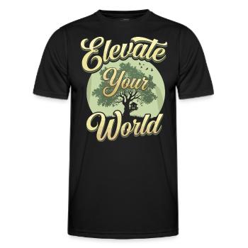 Treehouse builder DIY treehouse construction - Men's Functional T-Shirt - black - Front - AI Model Male 178 dark (178cm)