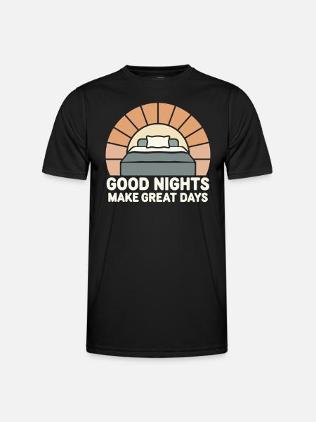Schlafhygiene-enthusiasten, Erholsame Nächte, - Männer Funktions-T-Shirt - Schwarz