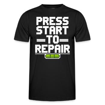 Retro Gaming Repair Vintage Console - Men's Functional T-Shirt - black - Front - AI Model Male 178 dark (178cm)