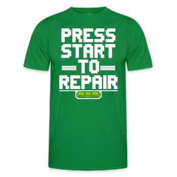 Retro Gaming Reparatur Vintage-konsole - Männer Funktions-T-Shirt - Kelly Green - Vorne - AI Model Male 178 dark (178cm)