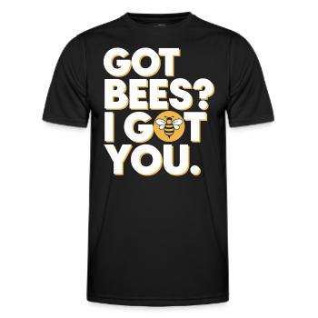 Spécialiste de l’élimination des abeilles Sauvetage en essaim vivant - T-shirt sport Homme - noir - Devant - AI Model Male 178 dark (178cm)
