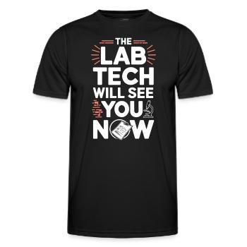 Passionné de microscope Technicien de laboratoire Science - T-shirt sport Homme - noir - Devant - AI Model Male 178 dark (178cm)
