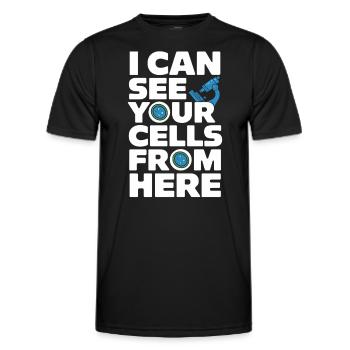 Passionné de microscope Technicien de laboratoire Science - T-shirt sport Homme - noir - Devant - AI Model Male 178 dark (178cm)