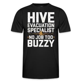 Spécialiste de l’élimination des abeilles Sauvetage en essaim vivant - T-shirt sport Homme - noir - Devant - AI Model Male 178 dark (178cm)