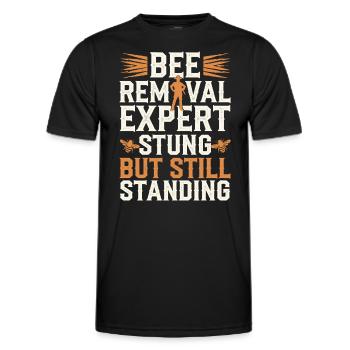 Spécialiste de l’élimination des abeilles Sauvetage en essaim vivant - T-shirt sport Homme - noir - Devant - AI Model Male 178 dark (178cm)