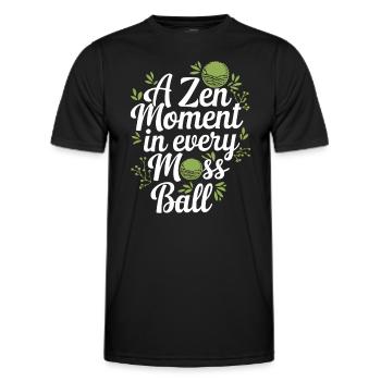 Kokedama Moss Ball Plantes Jardinage Japonais - T-shirt sport Homme - noir - Devant - AI Model Male 178 dark (178cm)