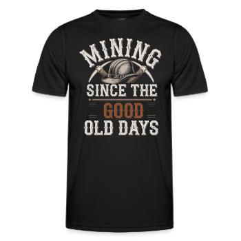 Coal Miner Underground Mining Safety Helmet Worker - Men's Functional T-Shirt - black - Front - AI Model Male 178 dark (178cm)