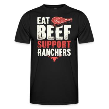 Cattle Rancher Livestock Farmer Ranching Lifestyle - Men's Functional T-Shirt - black - Front - AI Model Male 178 dark (178cm)