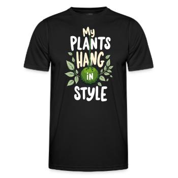 Kokedama Moss Ball Plantes Jardinage Japonais - T-shirt sport Homme - noir - Devant - AI Model Male 178 dark (178cm)