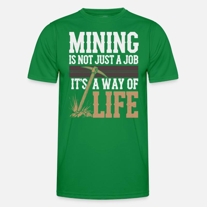 Coal Miner Underground Mining Safety Helmet Worker Men's Functional T-Shirt