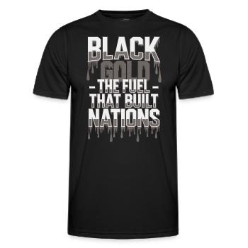Coal Miner Underground Mining Safety Helmet Worker - Men's Functional T-Shirt - black - Front - AI Model Male 178 dark (178cm)