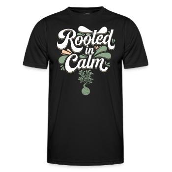Kokedama Moss Ball Plantes Jardinage Japonais - T-shirt sport Homme - noir - Devant - AI Model Male 178 dark (178cm)