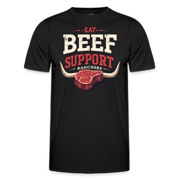 Bovins Éleveur Éleveur Éleveur Éleveur Mode de vie - T-shirt sport Homme - noir - Devant - AI Model Male 178 dark (178cm)
