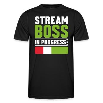 Gaming Streamer Live Streaming Gamer Content - Men's Functional T-Shirt - black - Front - AI Model Male 178 dark (178cm)
