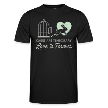 Bunny Mom Rabbit Rescue Adopt, Buy - Men's Functional T-Shirt - black - Front - AI Model Male 178 dark (178cm)