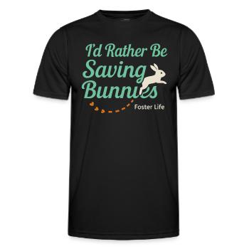 Bunny Mom Rabbit Rescue Adopt, Buy - Men's Functional T-Shirt - black - Front - AI Model Male 178 dark (178cm)