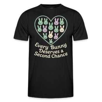 Bunny Mom Rabbit Rescue Adopt, Buy - Men's Functional T-Shirt - black - Front - AI Model Male 178 dark (178cm)
