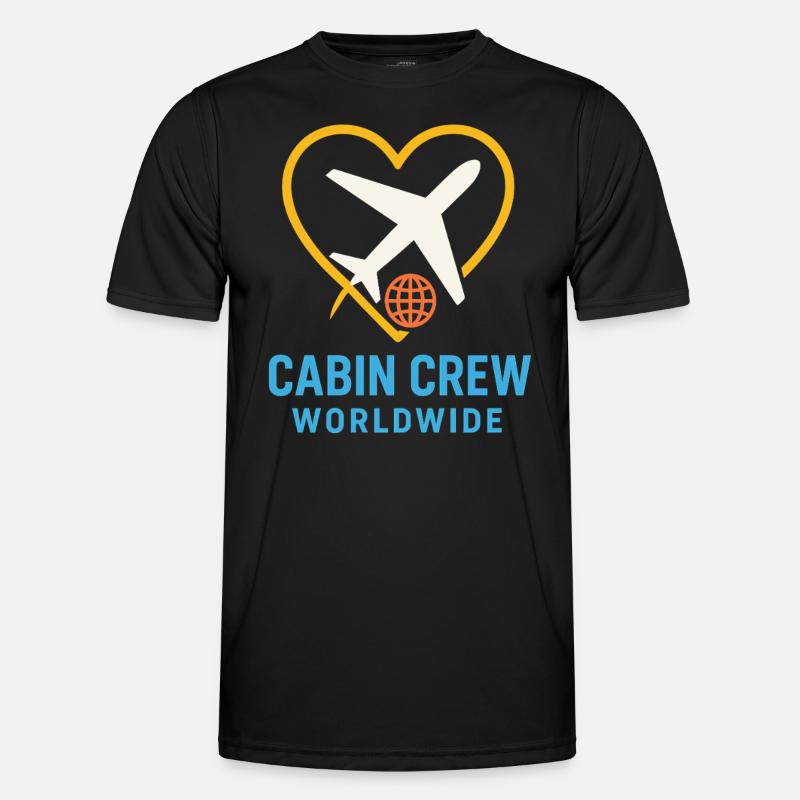 Flugbegleiter Kabinencrew Leben Luftfahrt - Männer Funktions-T-Shirt - Schwarz