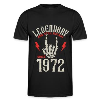 Legendär seit 1972 Jahrgang Geburtstag Geschenk - Männer Funktions-T-Shirt - Schwarz - Vorne - AI Model Male 178 dark (178cm)