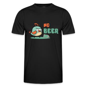 No Beer / No beer / annoying swallow woodpecker - Men's Functional T-Shirt - black - Front - AI Model Male 178 dark (178cm)