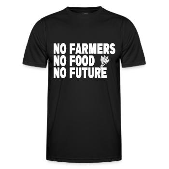 No Farmers No Food Bauern Demo Landwirte Protest - Men's Functional T-Shirt - black - Front - AI Model Male 178 dark (178cm)