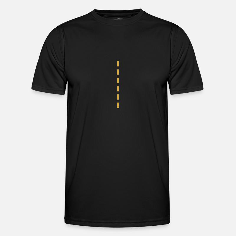 Strichellinie / dashed (1c) - Men's Functional T-Shirt - black