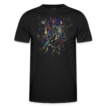 abstrakt - Männer Funktions-T-Shirt - Schwarz - Vorne - AI Model Male 178 dark (178cm)