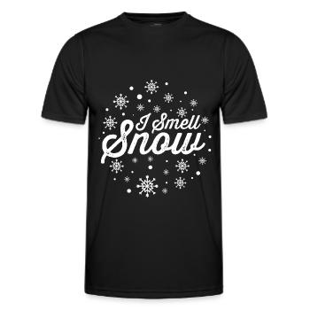 Ich rieche Schnee Lustige Urlaub Schneeflocken Weihnachten Geschenk - Männer Funktions-T-Shirt - Schwarz - Vorne - AI Model Male 178 dark (178cm)