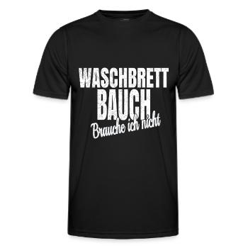 Waschbrettbauch Brauch ich nicht Schmierbauch Bier - Männer Funktions-T-Shirt - Schwarz - Vorne - AI Model Male 178 dark (178cm)