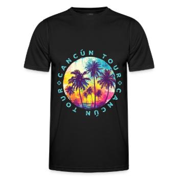 Visite des palmiers de Cancún - T-shirt sport Homme - noir - Devant - AI Model Male 178 dark (178cm)