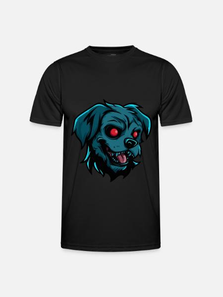 Dog Halloween Comic Zombie - Men's Functional T-Shirt - black